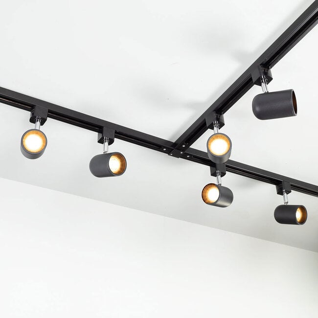 1.5 metre 1-phase track system set with Collin spotlights, black