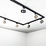 Modern 1-phase 1.5 metre track lighting system with Collin spotlights - Black ceiling lights