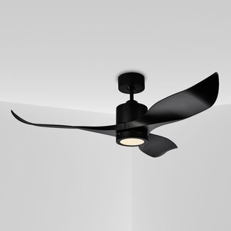 3-blade ceiling fan Mees incl. LED - black