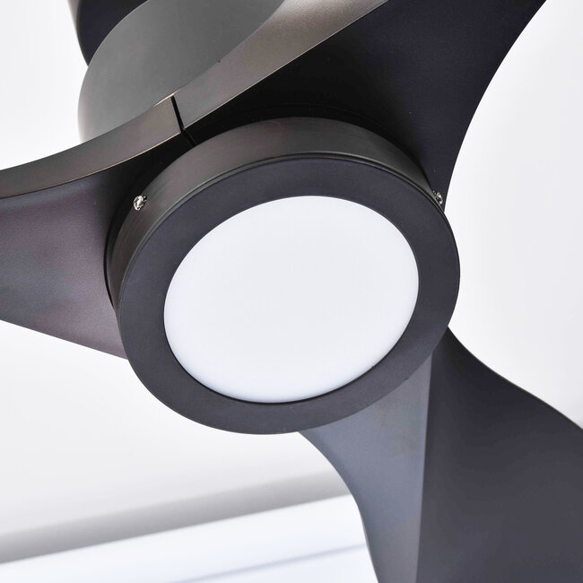 3-blade ceiling fan Mees incl. LED - black