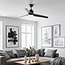 Black ceiling fan with remote control incl. LED - Akira