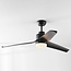 Black ceiling fan with remote control incl. LED - Akira