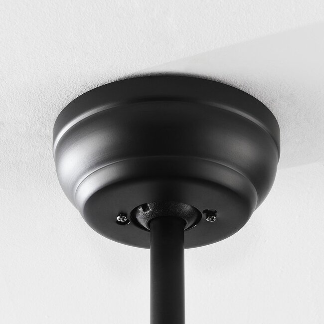 Black ceiling fan with remote control incl. LED - Akira