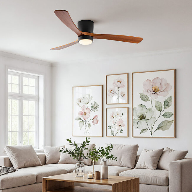 Ceiling fan Rani with oak blades incl. LED
