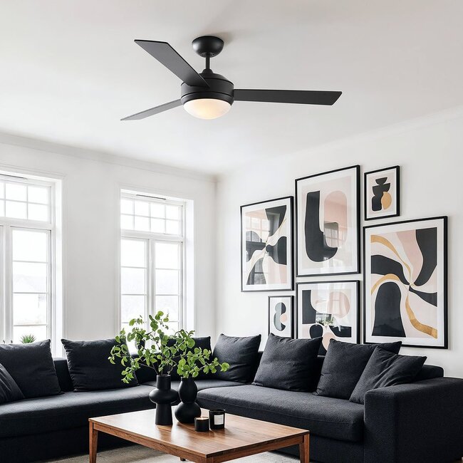 Modern ceiling fan Coco 2-light - black E27