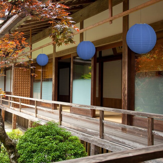 Dark blue nylon lantern for outdoor use