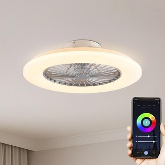 Smart ceiling fans, warm white, with Wi-Fi and RGB function - Mira