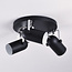 Modern Matt black with chrome ceiling spotlight, 3-light - Houston