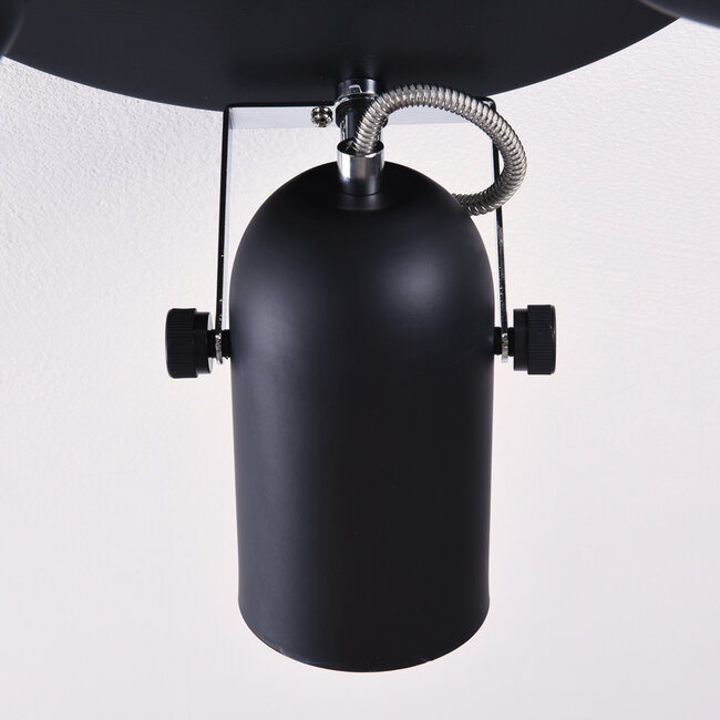 Modern Matt black with chrome ceiling spotlight, 3-light - Houston