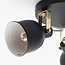 Modern 3-light Matt black ceiling lamp with white interior - Laredo