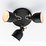 Modern 3-light Matt black ceiling lamp with white interior - Laredo