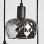 Matt black pendant lamp with smoked grey glass, 3-light - Reno