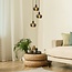Matt black pendant lamp with smoked grey glass, 3-light - Reno