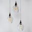 Chrome pendant lamp with transparent glass, 3-light - Virginia