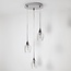 Chrome pendant lamp with transparent glass, 3-light - Virginia