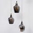 3-light industrial pendant light Veronica - chrome and smoked glass