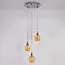 Chrome pendant lamp with Amber glass, 3-light - Vanity