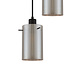 Modern Matt black pendant lamp with smoked glass, 3-light - Akron