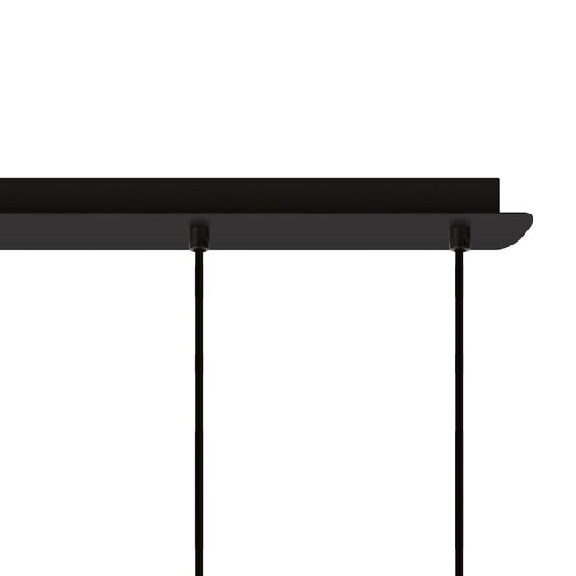 Matt black pendant lamp with smoked grey glass 5-light Texas