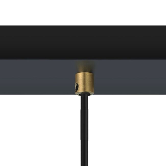 Modern Matt black and sand Gold pendant lamp with amber-coloured glass, 5-light - Seattle