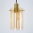 Industrial matt black and sand gold pendant lamp with amber glass 4-light - Tuscon
