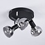 Modern matt black ceiling spotlight with smoked glass, 3-light - Atlanta