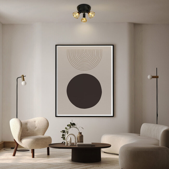 Ceiling spotlight with Amber glass, 3-light - Missouri