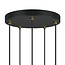 5-light designer pendant light Baton - matt black, sand gold and amber