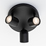 Matt black ceiling spotlight, 3-light - Caro