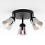 Modern matt black ceiling spotlight, 3-light - Toledo