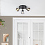 Modern matt black ceiling spotlight, 3-light - Toledo