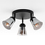Modern matt black ceiling spotlight, 3-light - Toledo