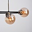 Modern 4-light pendant lamp with Amber glass - Saba