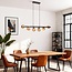 6-light designer pendant light Guadeloupe - black and amber glass