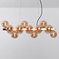 16-light luxury pendant light Sunita - gold and amber glass