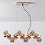 16-light luxury pendant light Sunita - gold and amber glass