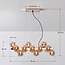 16-light luxury pendant light Sunita - gold and amber glass