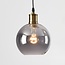 Black pendant lamp made of smooth smoked glass, 3-light - Verona