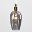 Black pendant lamp made of smooth smoked glass, 3-light - Verona