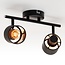 Modern ceiling lamp with 2-light shade and fabric shade - Franky