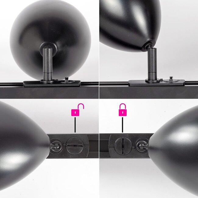 Track spotlights 1-phase Jacques - Black