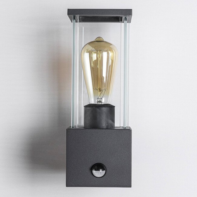 Modern dark grey wall lamp with sensor - Mick