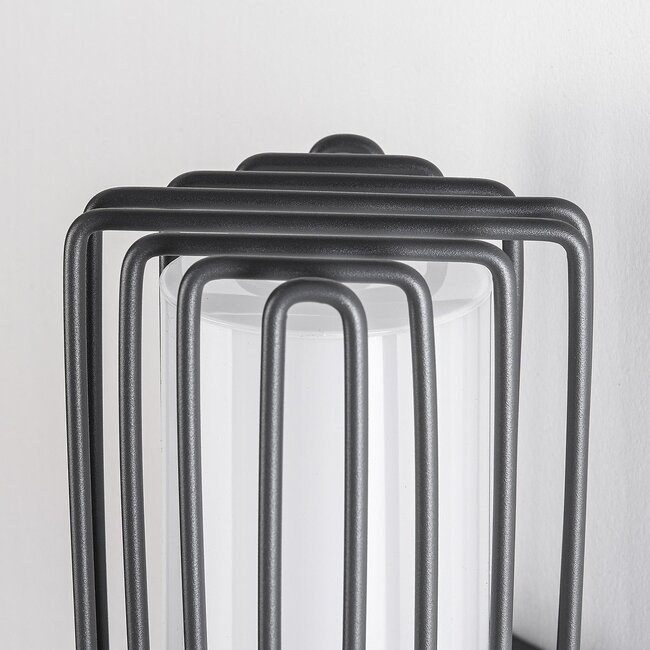 Industrial dark grey wall lamp with sensor - Tijn