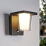 Dark grey outdoor wall light with sensor - Lio