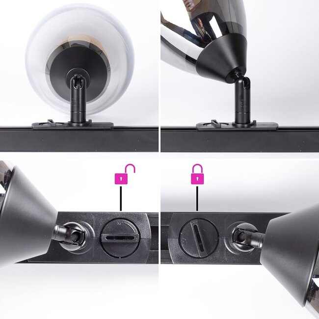 Modern 3-metre single-phase track lighting system with Jenna spotlights - ceiling lights