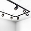Modern 1.5 metre single-phase track lighting system with Julien spotlights - ceiling lights
