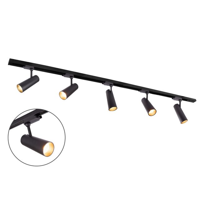 Modern 1.5 metre single-phase track lighting system with Juliette spotlights - ceiling lights