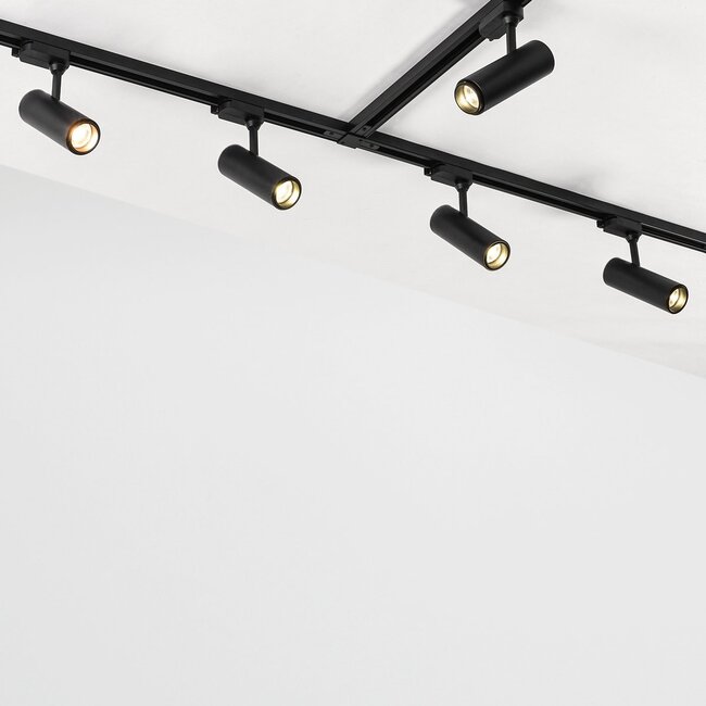Modern 3-metre single-phase track lighting system with Jolie spotlights - ceiling lights