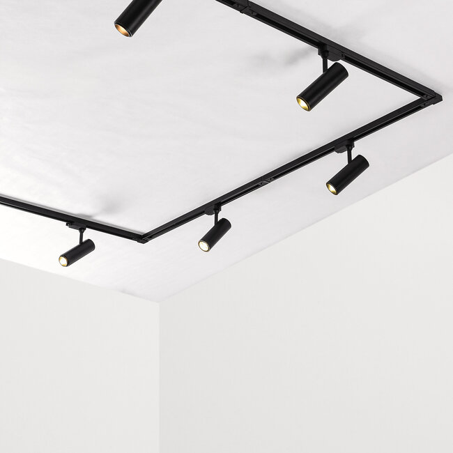 Modern 3-metre single-phase track lighting system with Jolie spotlights - ceiling lights