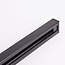 Connectable 1-phase track in 75 cm with connection block and end cap, black